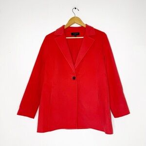 Talbots Petite Wool Blend Boyfriend Sweater Blazer | Coral Pink | Size 6P